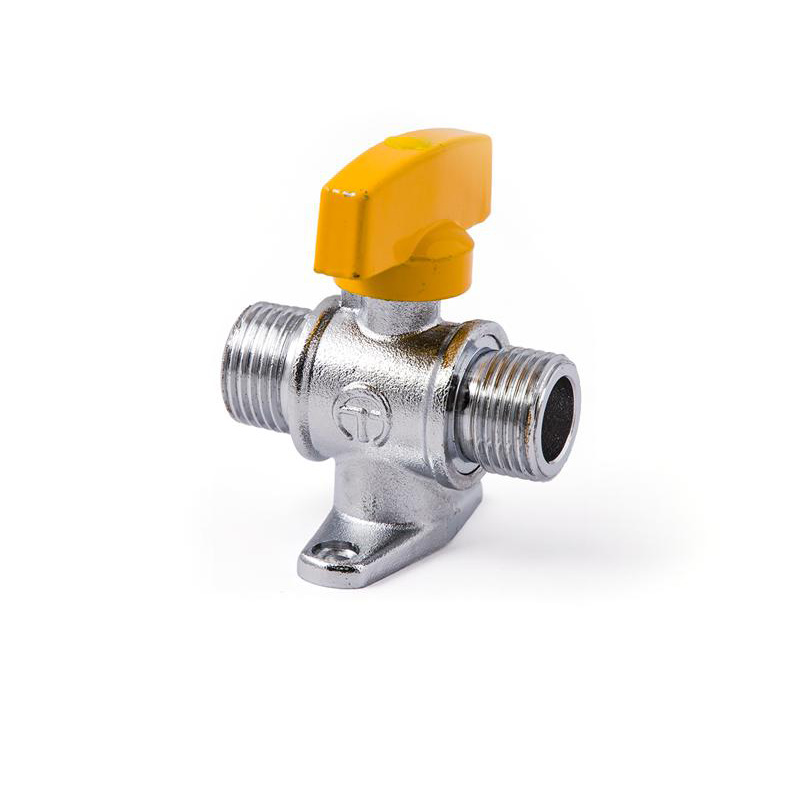 Male brass ball valve with base for gas pipeline